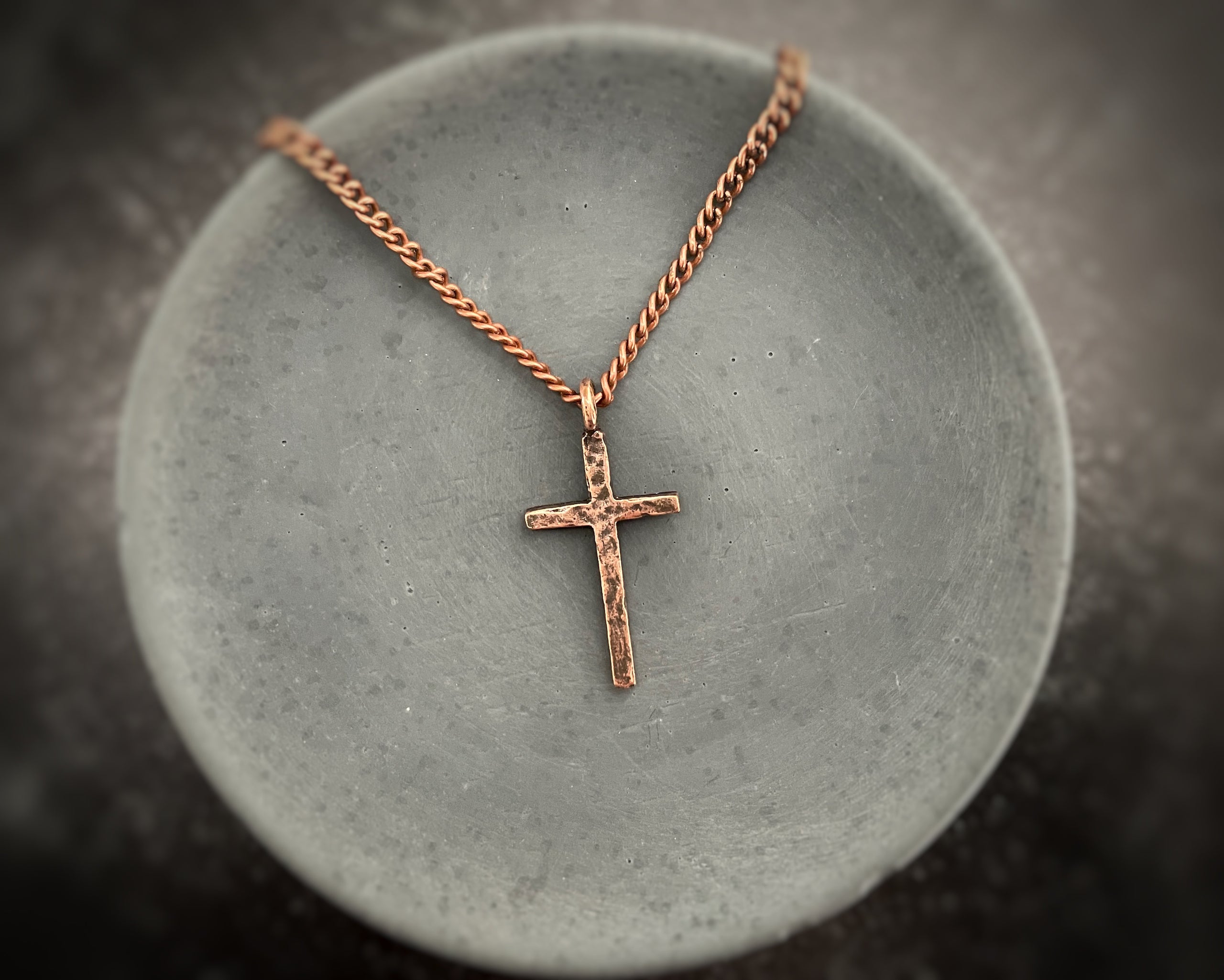 Copper cross deals necklace for men