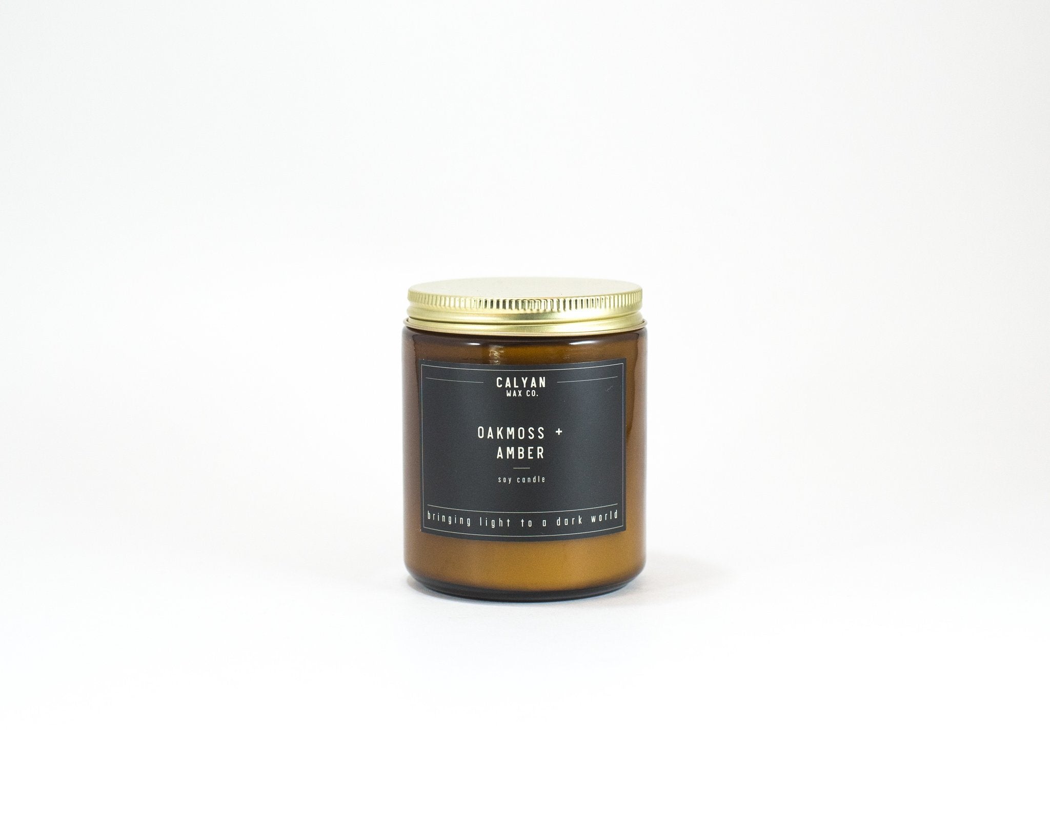 Oakmoss + Amber 7.2 oz. Amber Jar Soy Candle - Calyan Wax Co.
